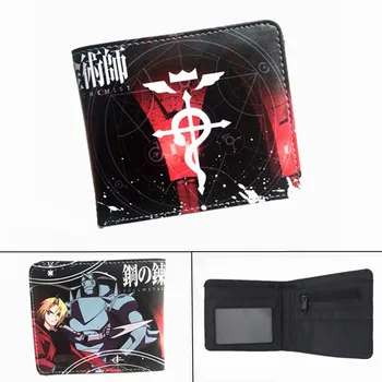 

Anime Fullmetal Alchemist Edward Wallet Leather Zip Coin Pocket PU Short Bifold Photo Card Holder Layers Purse Boys Girls Purses