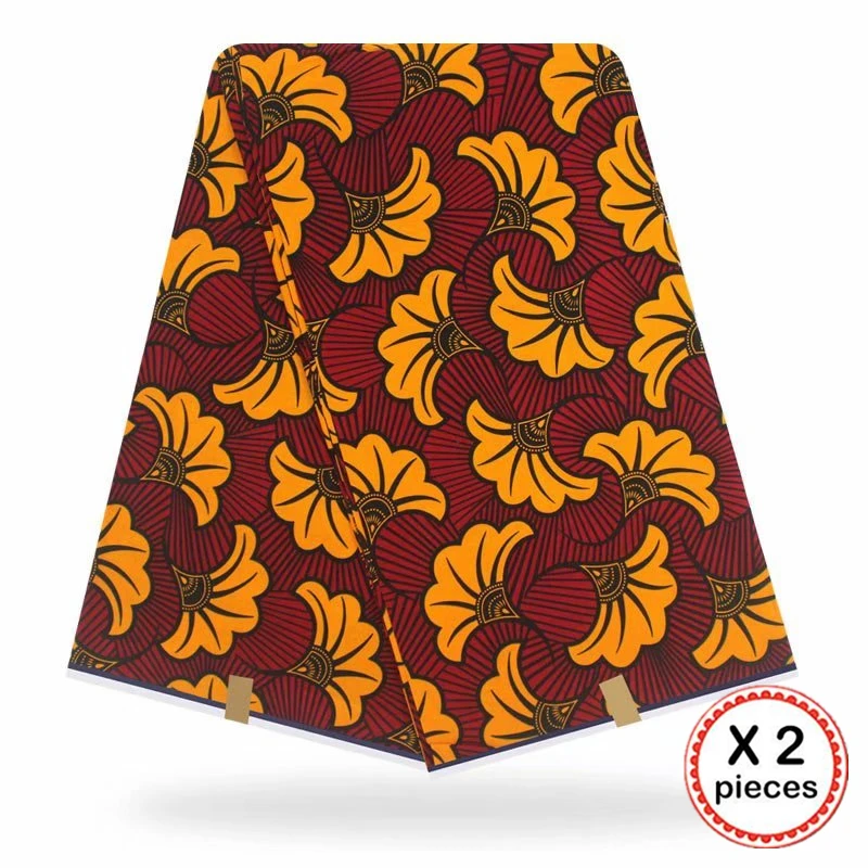 Африканская ткань с восковым принтом, хлопковая ткань для шитья, Анкара, африканская ткань, 12 ярдов, Нигерия, Гана, свадебная одежда, платье 91714