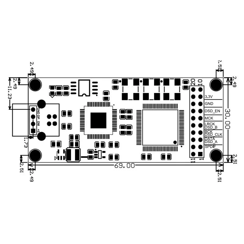  XMOS CPLD USB interfaz digital xu208 módulo I2S SPDIF salida DSD256 tablero decodificador para DAC 