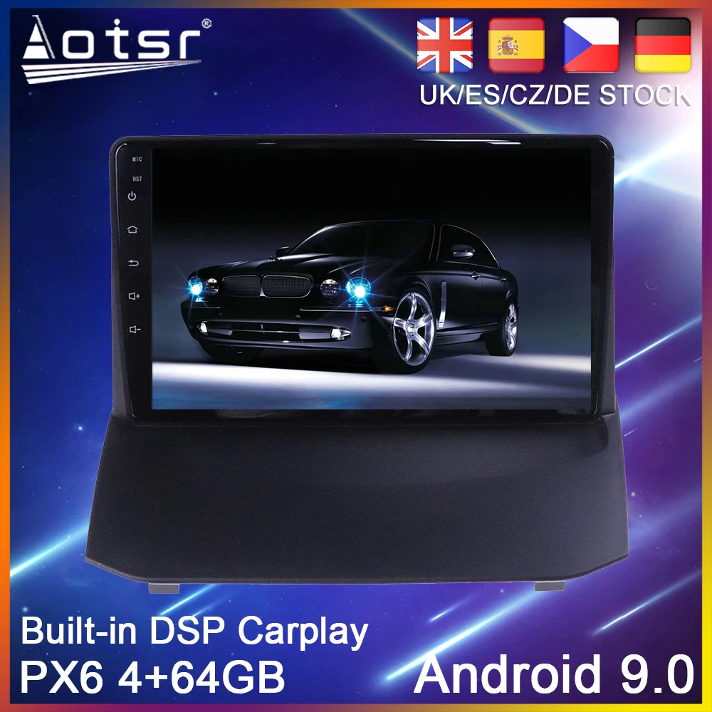 Android 10 PX6 64G Автомобильный DVD-плеер GPS-навигация для Ford Fiesta Mk 6 2008-2013 автомобильный