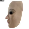 Sexy Latex Realistic Female Mask Latex Sunscreen Mask Sexy Women Skin Masquerade Masks Transgender Half Covered Mask Role Play ► Photo 3/5