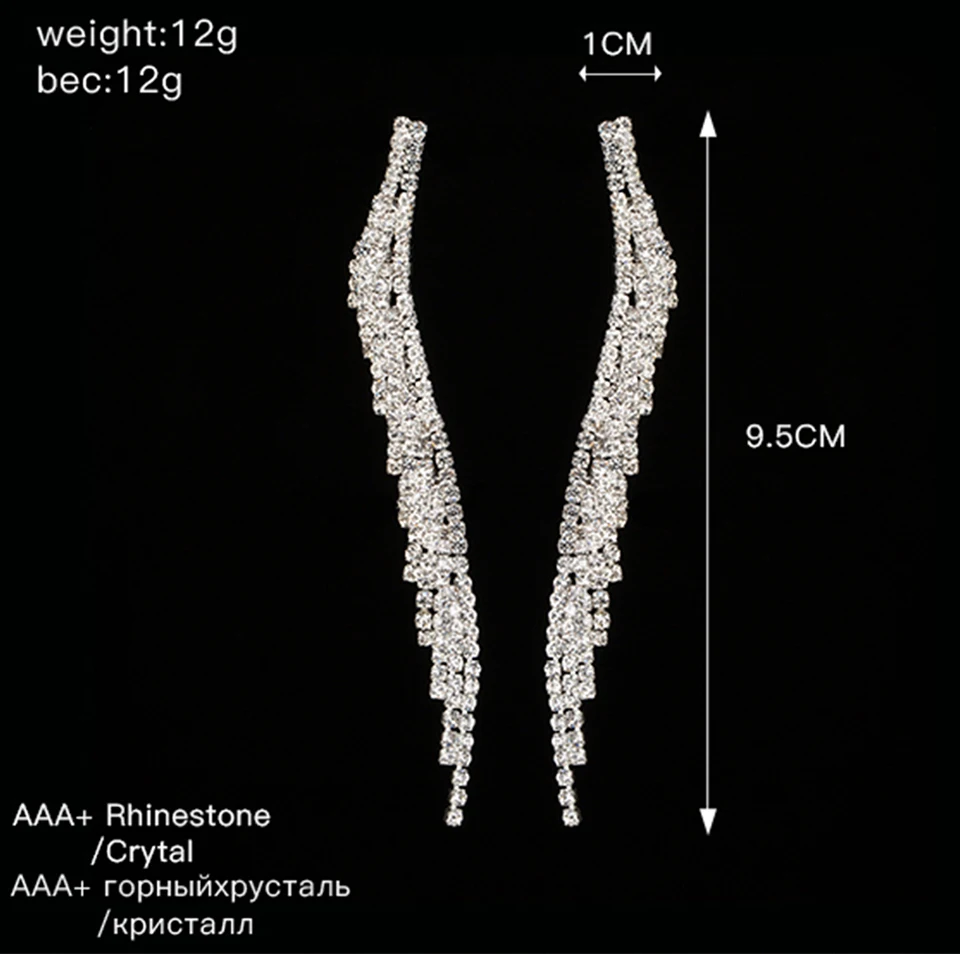 YFJEWE новые роскошные свадебные висячие серьги со стразами женские элегантные вечерние Висячие серьги ювелирные изделия E467