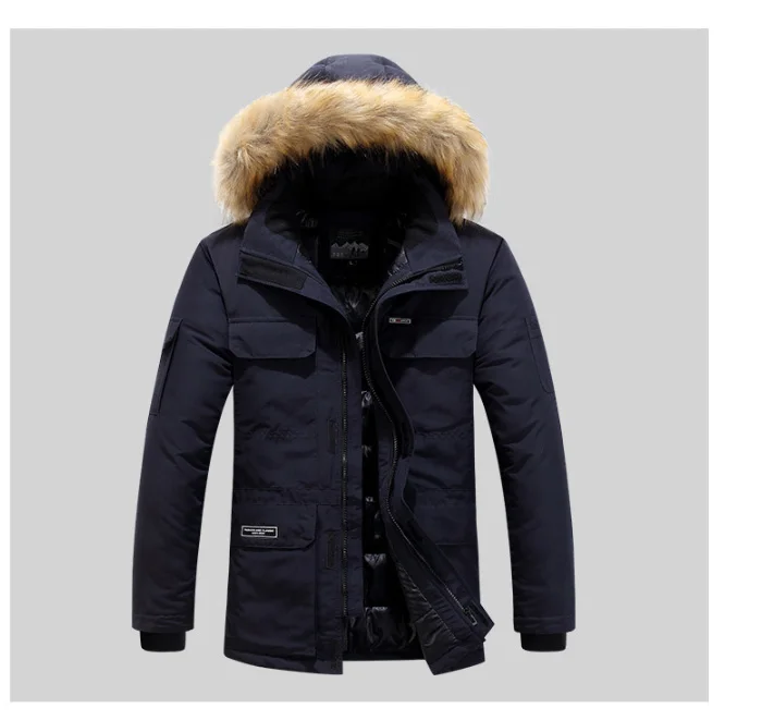 Брендовые зимние мужские парки, военная зимняя куртка, толстая теплая подкладка из шерсти, мужские куртки с меховым капюшоном, мужская зимняя куртка размера плюс 6XL