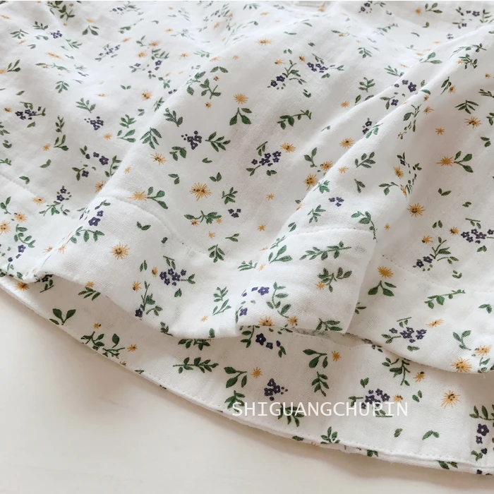 2020 New Summer Women Cotton yarn Blouse Japan Style Mori Girl Floral Print Stand Collar Three Quarter Sleeve Women Shirt 4