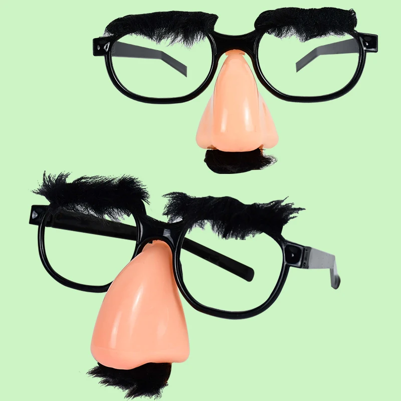 Novelty Toy Big Nose Funny Nose Hair Glasses Toys Costume Party Bar Funny Jokes Accessory Prop Halloween Tricky Decor Kids Gift