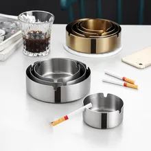 

2pcs Stainless Steel Ashtray Portable Cigarette Ashtray Home Desktop Bar Cafe Garden Smoking Accessories