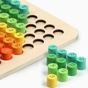 

learning education 9*9 Multiplication Table Board counting wood blocks learning math gifts toys for children numbers wooden toy