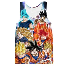 Перекрестная кайма Горячая жилет мужской Saiyan люди Гоку коллекция печатных спортивный жилет AliExpress мужская одежда поколение жира