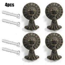 

4pcs Vintage Single Hole Drop Door Handle Retro Cabinet Knob Cupboard Wardrobe Pull Furniture For Chest Of Drawers Hardware
