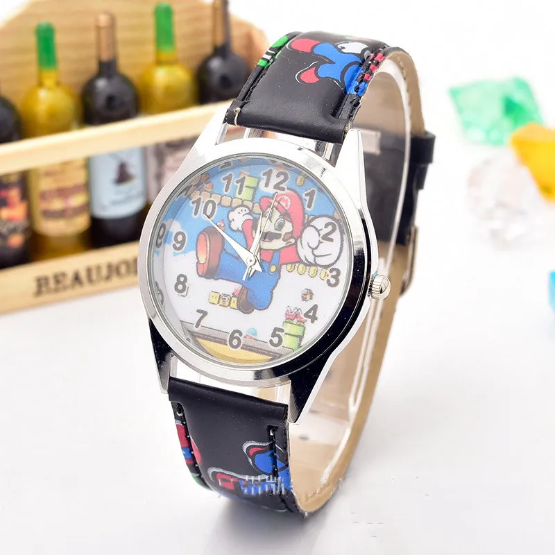Juguetes de Super Mario Bros dibujo de Mario Odyssey para niños y niñas, relojes de pulsera de cuarzo para estudiantes, figuras de juguetes para regalar