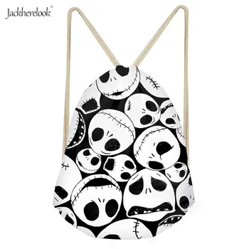 

Jackherelook The Nightmare Before Christmas Drawstring Bag for Boy Girls Cartoon Travel Storage Pack String Backpack Pouch Sack