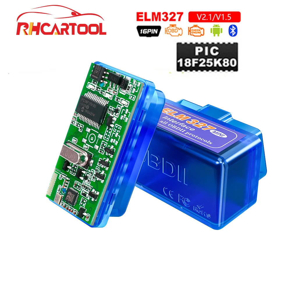 Автомобильные аксессуары OBD2 Elm327 Pic18f25k80 Bluetooth V1.5 сканер Elm 327 25k80 Obd2 диагностическое