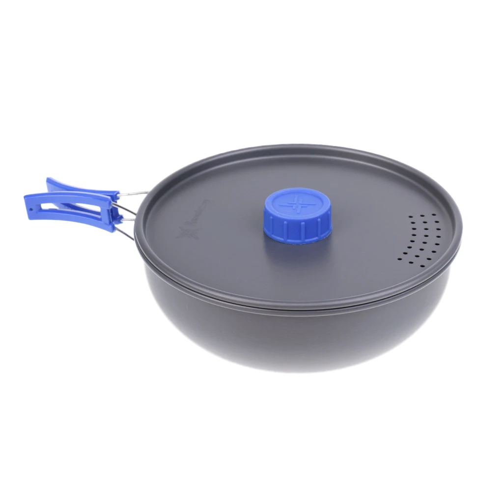 

Portable Outdoor Cookware Aluminum Cooking Frying Pan Camping Picnic Hiking Utensils Lidded with Carry Bag