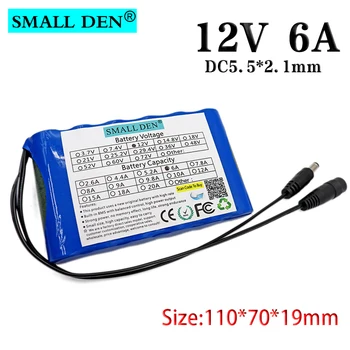 

12V 6Ah 18650 rechargeable battery 6000mAh 12V lithium ion battery pack BMS lighting CCTV monitor battery