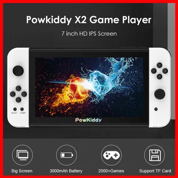 

PowKiddy X2 7 inch IPS Retro Handheld Game Console 2000+ Games HDMI Dual Joystick 11 Simulator Games Portable Gamepad 3000mAh