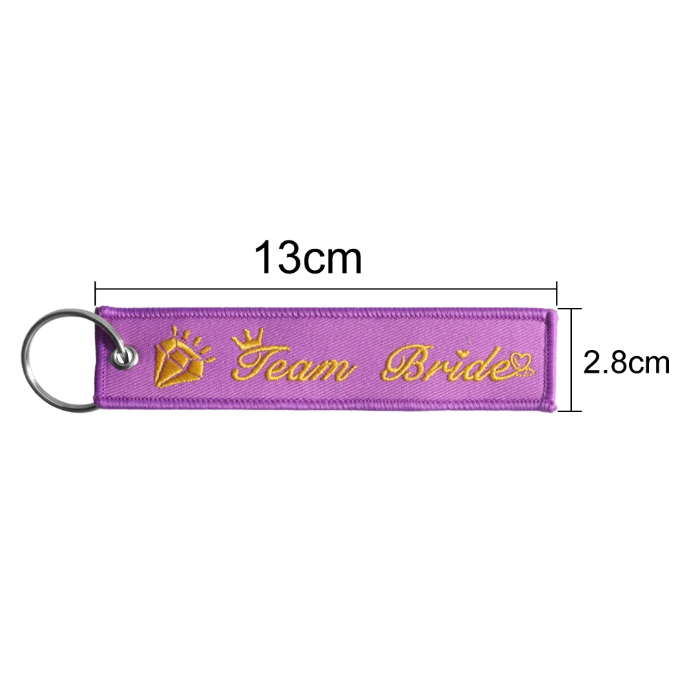 Fashion Keychain for Team Bride Keychain Wedding Party Key Fobs purple Gold Key Chains Chaveiro Remove Before Flight New Key Tag (6)