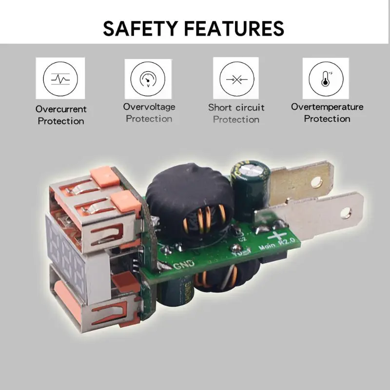 12 V/24 V металла Водонепроницаемый двойной QC3.0 USB адаптер для быстрого автомобильного Зарядное устройство Мощность выходной вольтметр