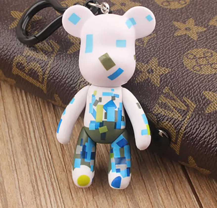 Bomgom мультфильм Popobe glomy медведь плюшевый мишка милый брелок для ключей Автомобильный ключ держатель сумка Шарм композитная цепочка для ключей брелок Подвеска детская игрушка - Окраска металла: Родиевое покрытие