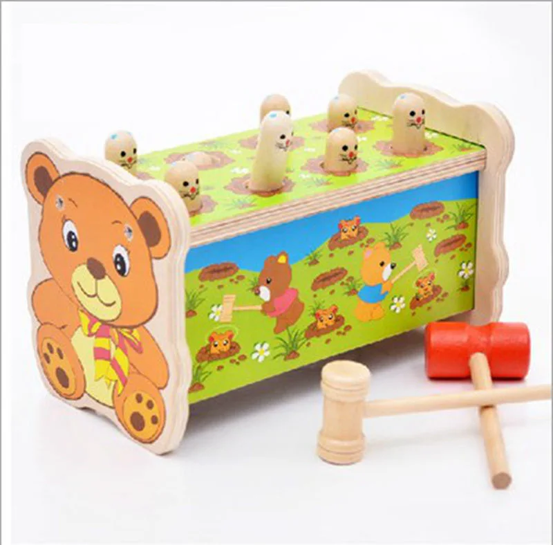 Молодые Lele/деревянные детские развивающие игрушки двойной кованые хомяк медведь взаимодействие между родителями и детьми является более увлекательным