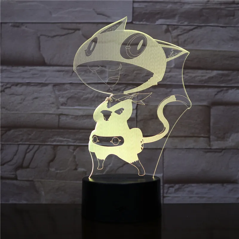 7 цветов 3D Визуальный Usb мультфильм кошка моделирование светодиодная Фея Lampara Настольная лампа для офиса Декор подарки для детей ночник 2446