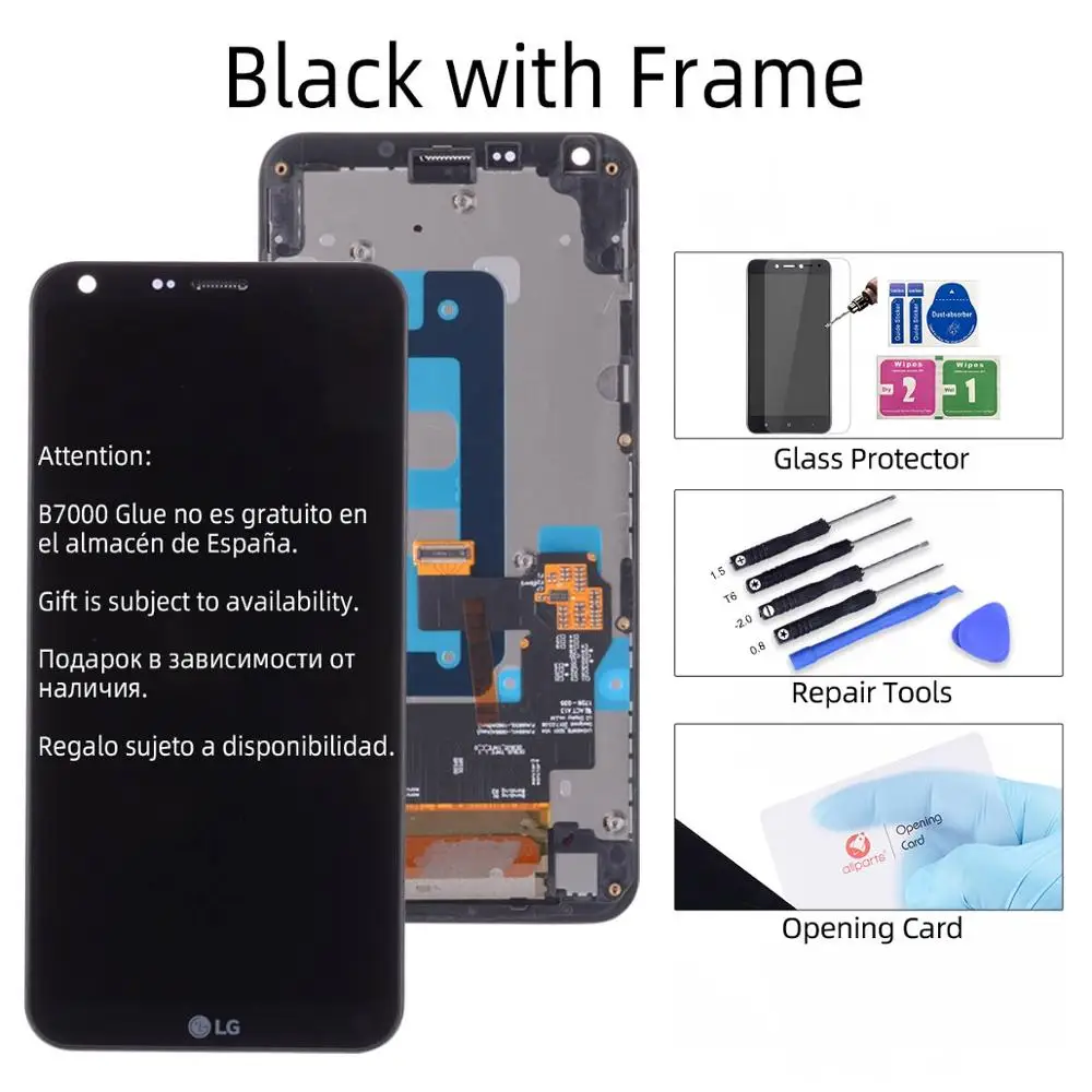 Black with Frame 5.5" 2160x1080 ips тачскрин дисплей экран для LG Q6 сенсорный дисплей LCD с тачскрином в рамке замена запчасти G6 Черный - Цвет: Black with Frame