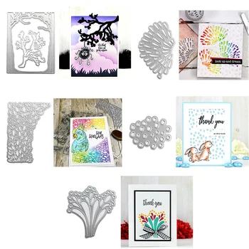

Scallop Flowers Leaves Splash Water Flower Rectangle Forest Die Metal Cutting Dies for DIY Scrapbooking Cards Crafts 2019 New
