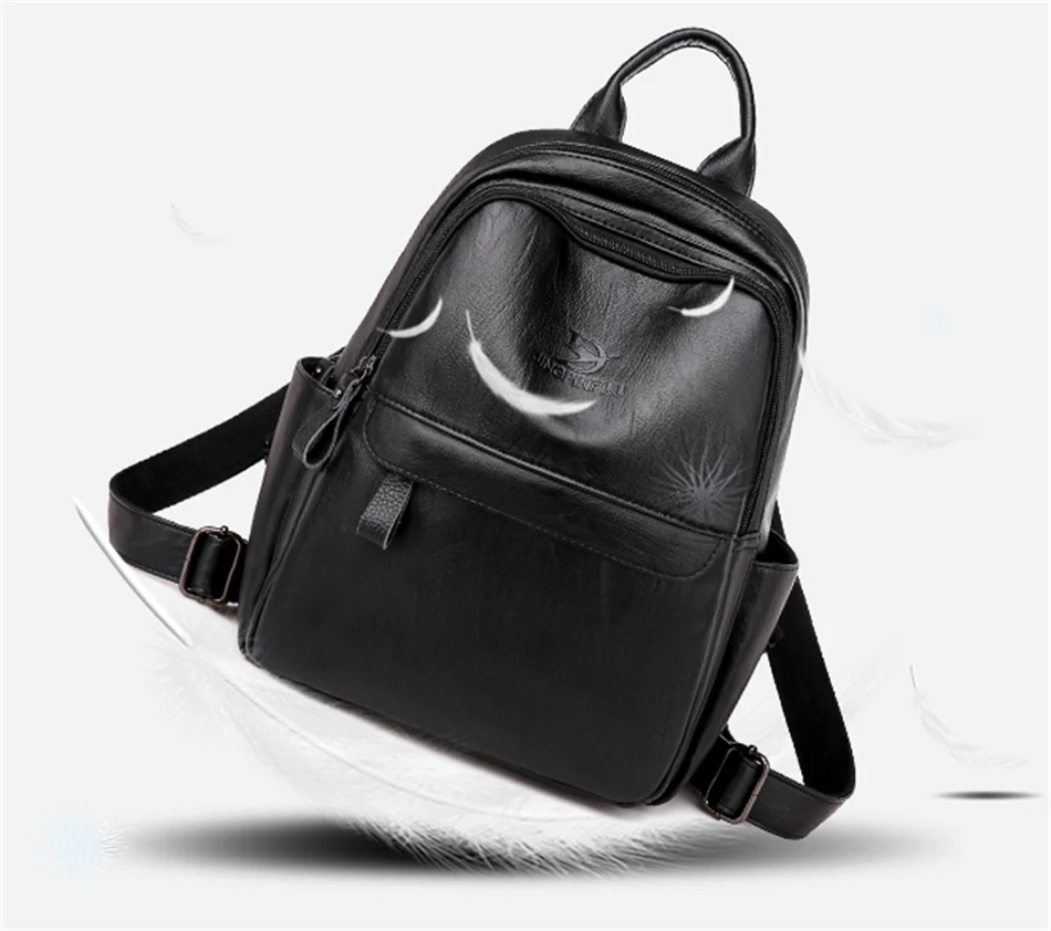 Luxury Soft Leather Women Backpacks Simple Solid School Bags for Teenage Girls High Quality Ladies Light Travel Backpack Mochila