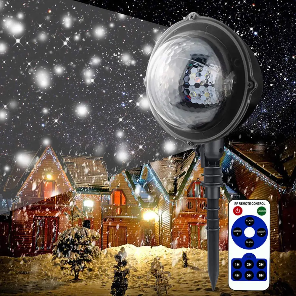 

LED Snowflake Projector Outdoor Waterproof Laser Lamp Christmas Laser Light garden Lawn Light Decoration with Remote Control