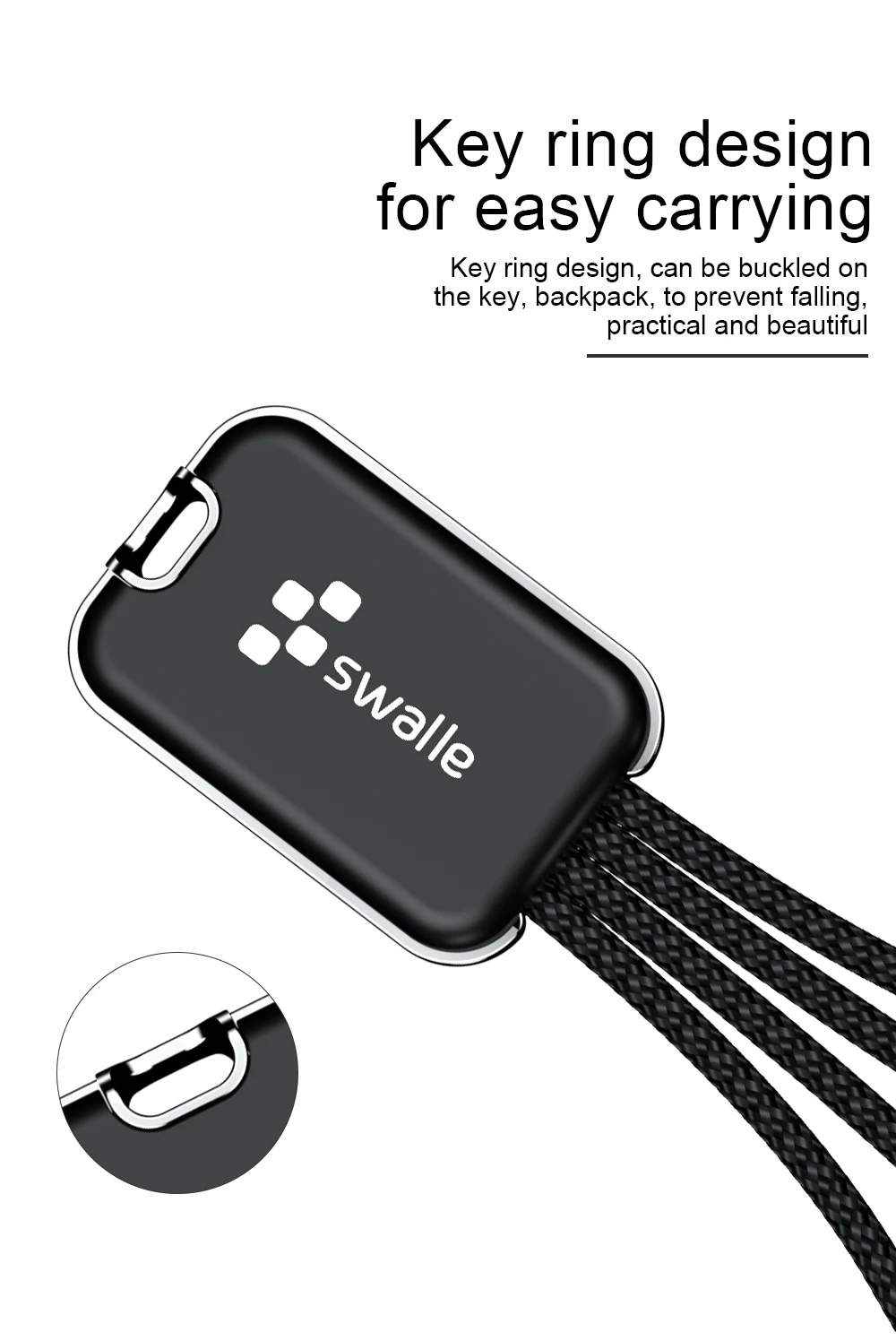 Swalle USB кабель 2A Быстрая зарядка micro usb c Данные кабельного usb кабель синхронизации 3 в 1 нейлоновый USB зарядный шнур для смартфонов планшеты