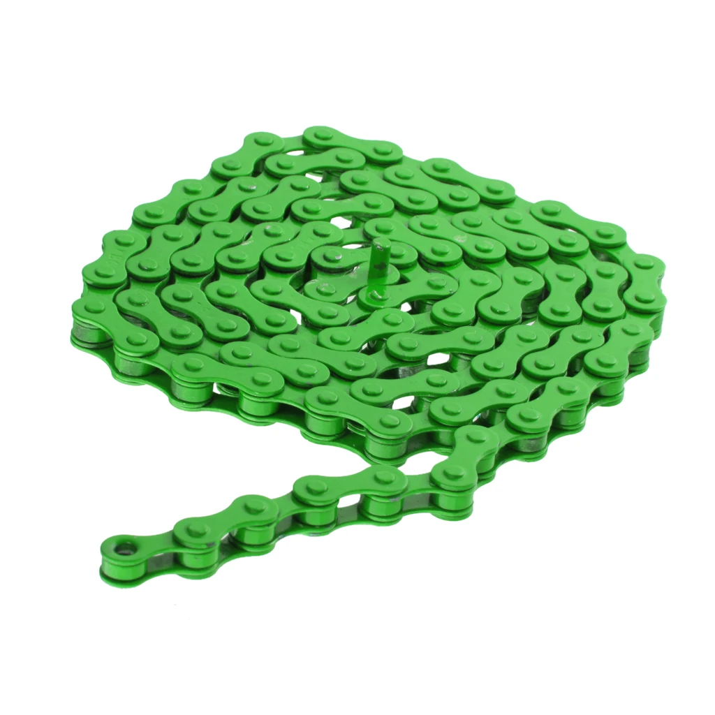 

Bike Chain Fixed Gear Track BMX MTB Single Speed Bicycle Chains 1/2' X 1/8' Green