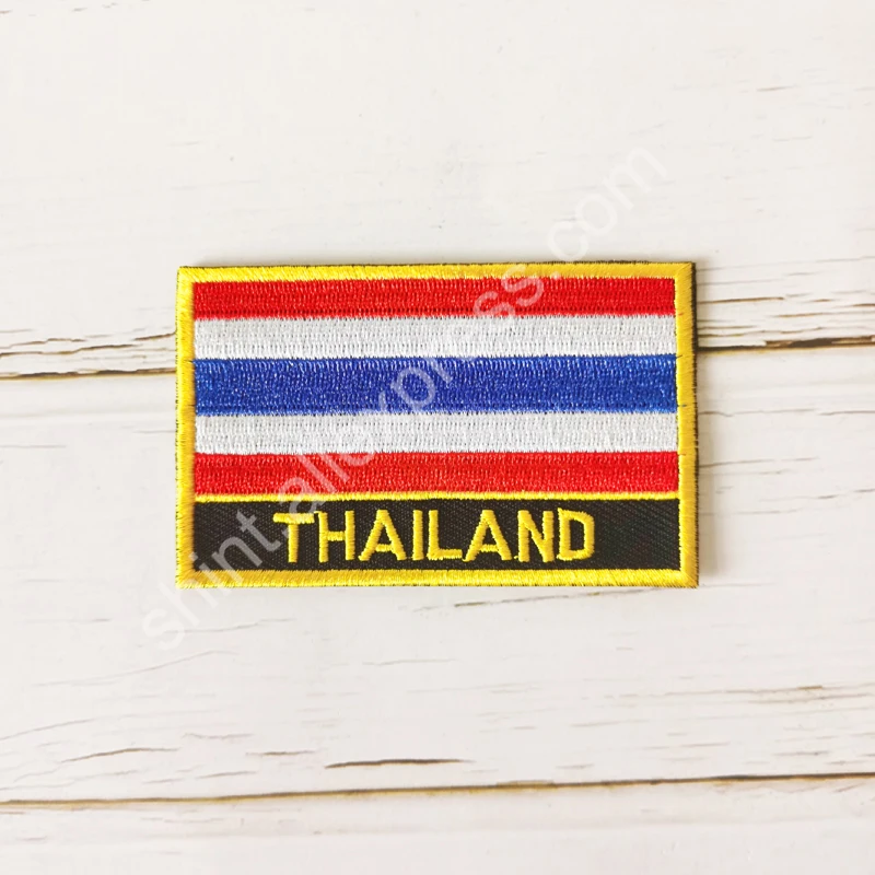 Toppa ricamata con bandiera thailandese: toppa circolare thailandese (3) - Italia