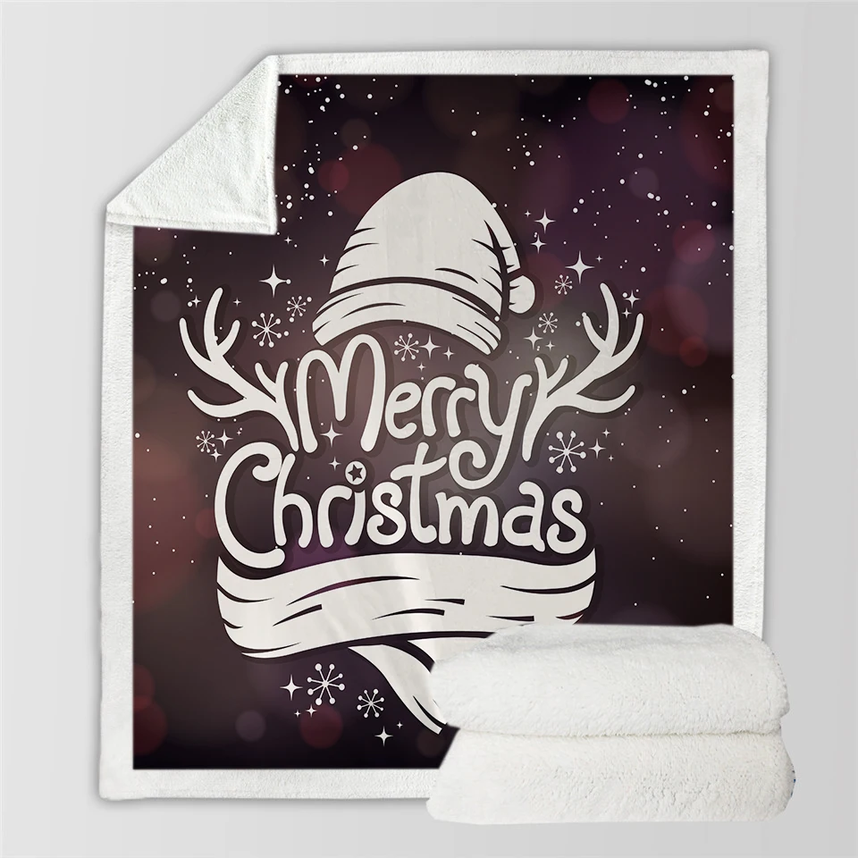 Christmas Blankets soft printed Flannel Blanket Tapestry Christmas Blanket Flannel Fabric Sofa Bed Blanket home decor B1023