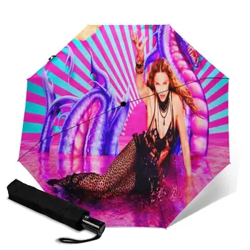 

Madonna creative men's and women's automatic three fold umbrella rainy day colorful fashion umbrella