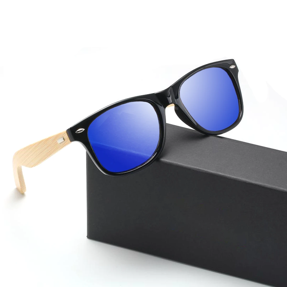 Gafas de clásicas madera de bambú para hombre y mujer, de sol de diseño de marca, cuadradas, con revestimiento de bambú y espejo, deportivas Retro, 2022|Gafas de sol para