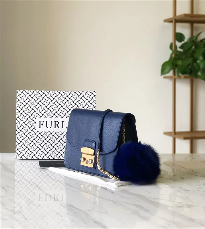 Оригинальные женские сумки FURLA, высококачественные женские кожаные сумки среднего размера, синие цвета, размер 21 см* 9 см* 15 см