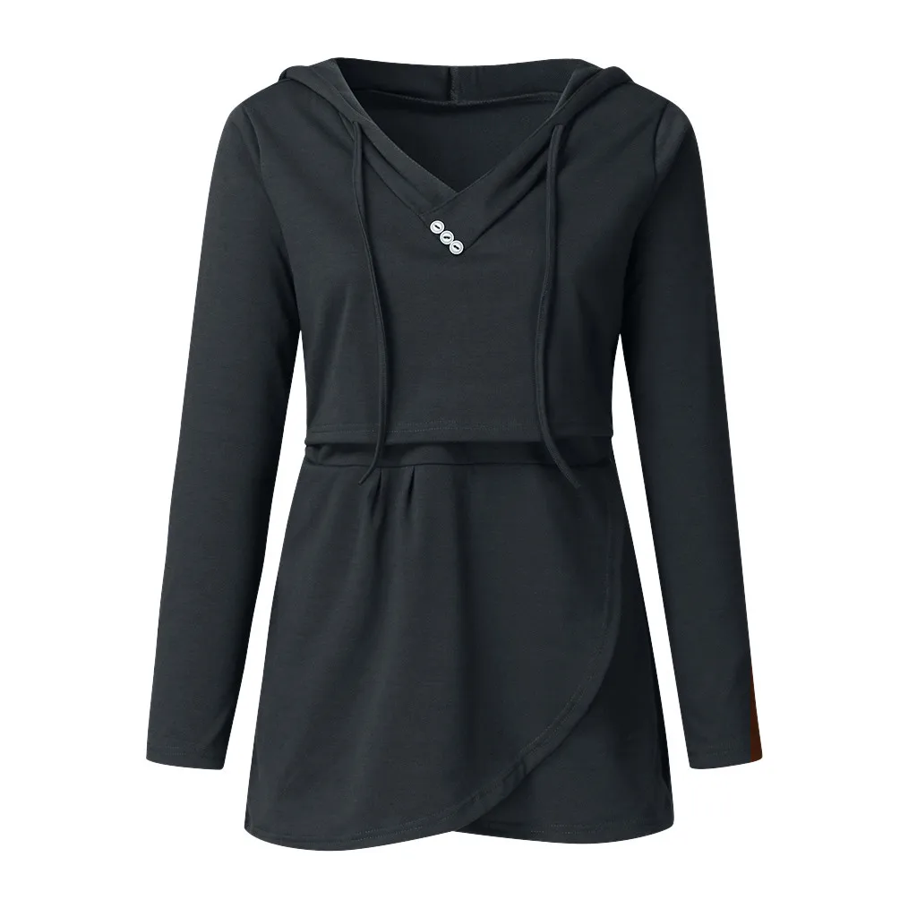 Серый Беременная женская зимняя одежда грудное вскармливание с длинными рукавами плотные пуловеры Ropa Para Embarazada повседневные созвездия S-2XL - Цвет: Серый