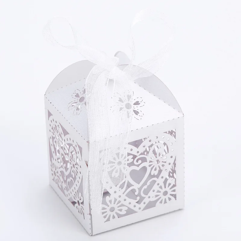 50ps/lot Love Heart Candy BOX Wedding Birthday Party Favors Gift Boxes Paper Packaging Lase Cut Baby Shower Chocolate Cookie Box | Дом и сад