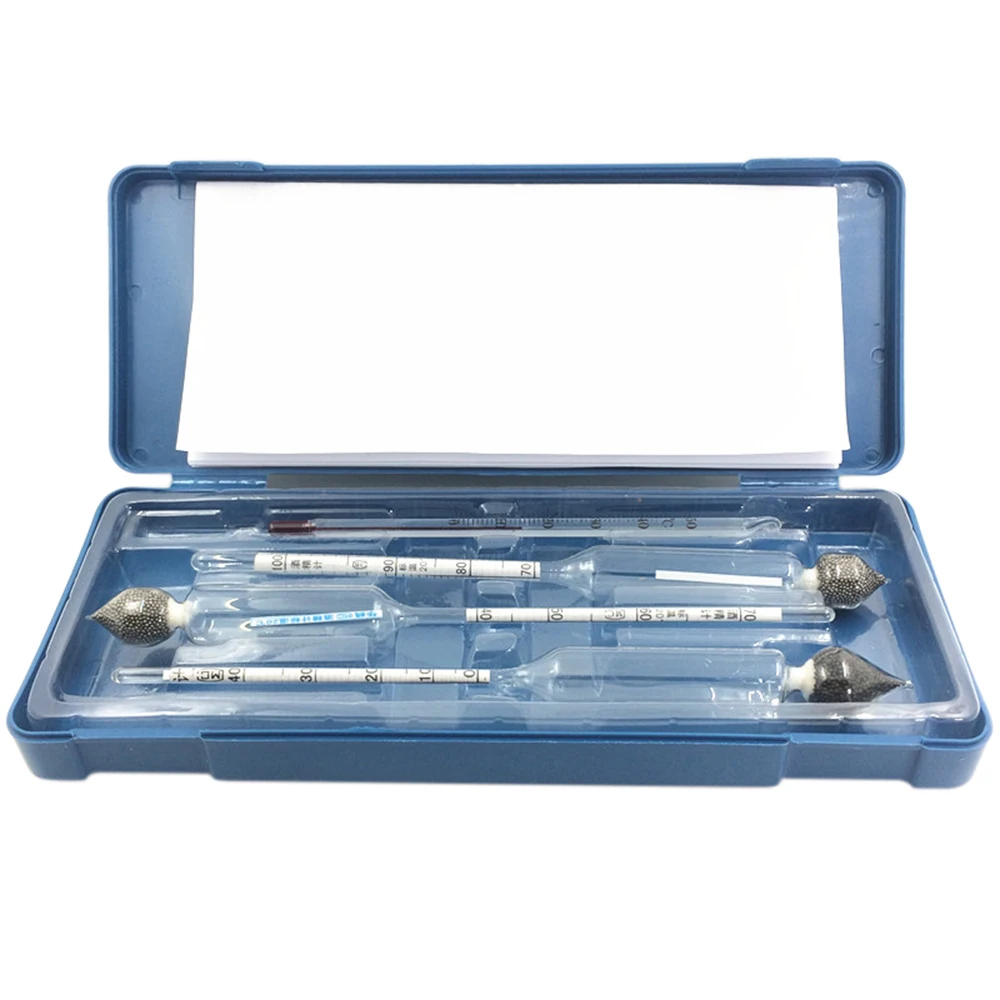 

3pcs A Set 0-100% Kit Professional Alcoholometers Concentration Meter for Wine Alcohol Whisky with The Thermometer