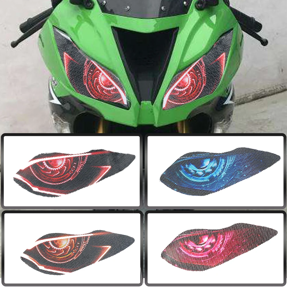 

JDSOON Motorcycle Accessories 3D Front Fairing Headlight Sticker Guard Sticker For For KAWASAKI NINJA ZX-6R ZX6R ZX 6R 2009-2018