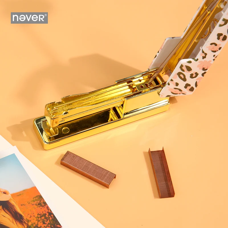 Never Leopard зерно серии скобы для студентов стандартный степлер бизнес подарок канцелярские школьные и офисные принадлежности обратно в школу