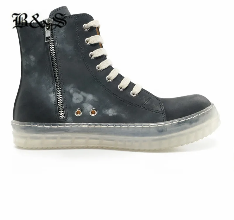 Черные и уличные ботинки ручной работы из натуральной кожи ручной работы в винтажном стиле; готические тренировочные кеды; обувь в стиле хип-хоп