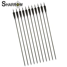 

12pcs 31.5inch Spine 350 Archery Pure Carbon Arrow ID 6.2mm with 4 Inch Real Feather for Recurve/Compound Bow Hunting Shooting