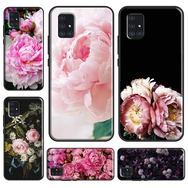 Чехол с изысканным цветком пиона для Samsung A12 A32 A42 A52 A72 A20e A21S A11 A31 A51 A71 A70 A50 A10 A20 A02 S