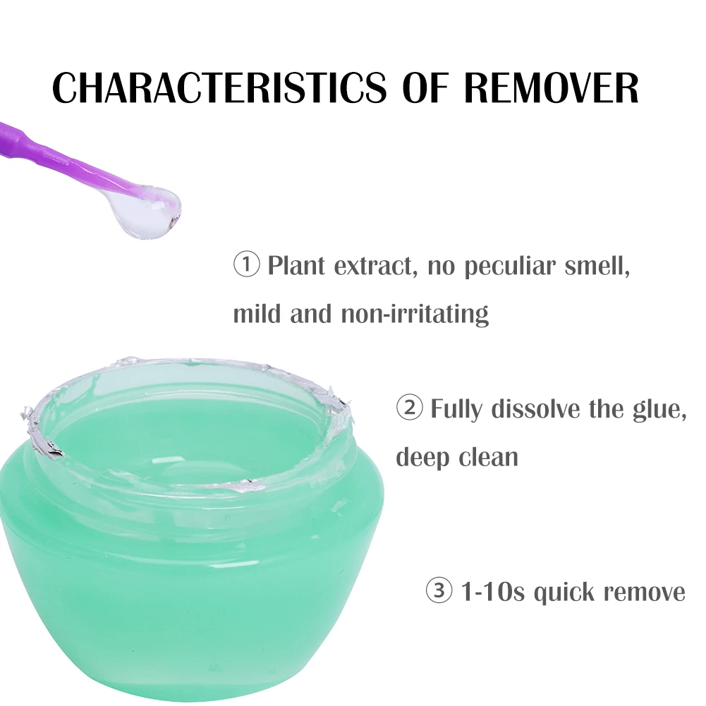 Professional Eyelash Extensions Glue Remover Makeup 5g Non-irritating Plant Adhesive Clean Gel Remover Eyelash Cream Gel 4