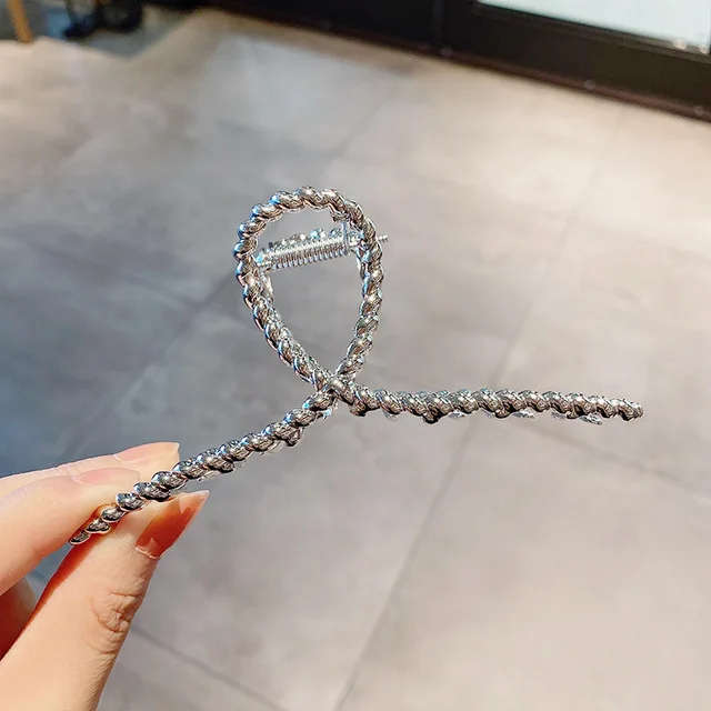 Ruoshui Woman Novelty Irregular Hairpins Punk Style Metal Silver Hair Claws Barrettes Women Hair Accessories Hair Clips Hairgrip style 8