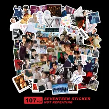 

107pcs/set Kpop SEVENTEEN Stickers Lomo Cards New Album ATTACCA High Quality HD Photo Cards Character Sticker