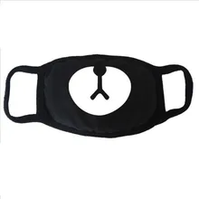 1 шт., унисекс, для женщин, для мужчин, маска, черный медведь, для велоспорта, против пыли, инструмент, хлопок, милый медведь, рот, маска для лица, корейский стиль, черный цвет