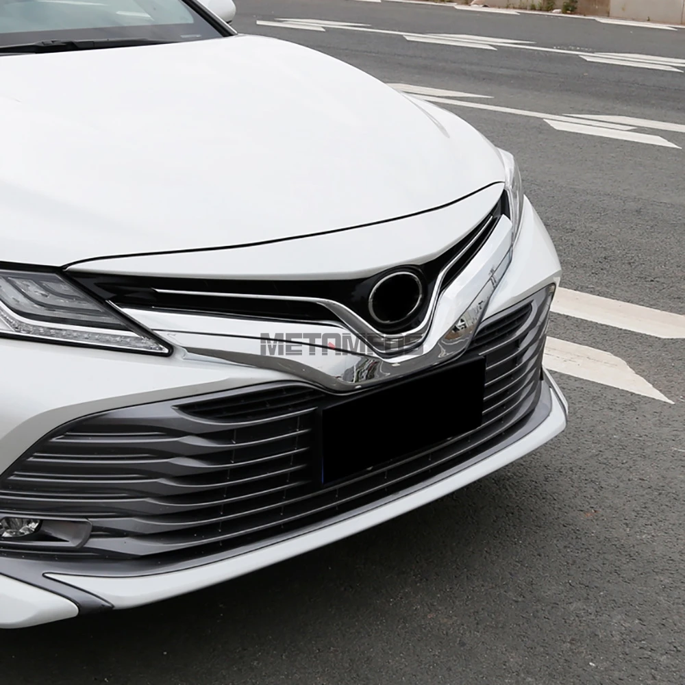 Для Toyota Camry LE XLE красный углеродного волокна передняя Центральная решетка гриль литья отделка внешние аксессуары для стайлинга автомобилей