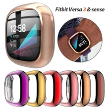 Защитный чехол для Fitbit Versa 3 & Sense, Ультратонкий Мягкий чехол из ТПУ для часов Fitbit Versa 3, защитный чехол-бампер