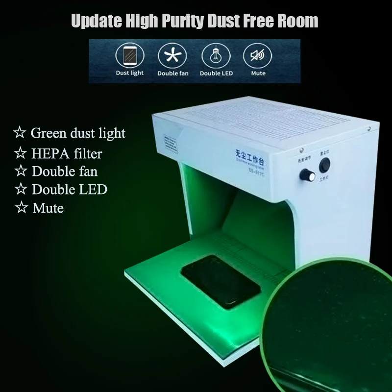  New Table Work Dust Free Room with Green Dust Checking Lamp for Mobile Phone Tablets Electronics Re